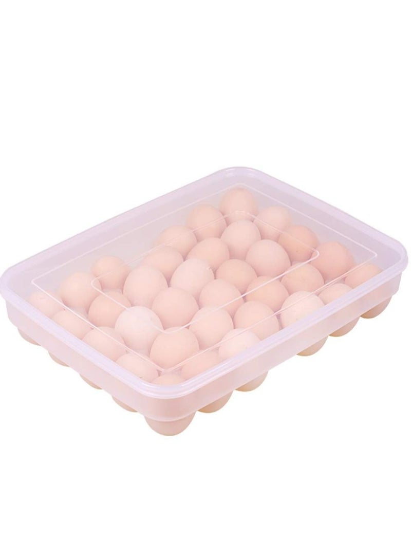 34 Cups Egg Container with Lid,Covered Egg Holders for 34 Eggs,Large capacity Eggs Food Storage Organizer - Stackable Egg Holder Dispenser,Clear plastic Decorative Crate - Image 1